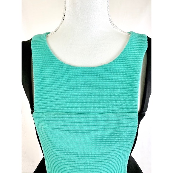 BISOU BISOU Mint Green Black Peplum Dress - Picture 2 of 5